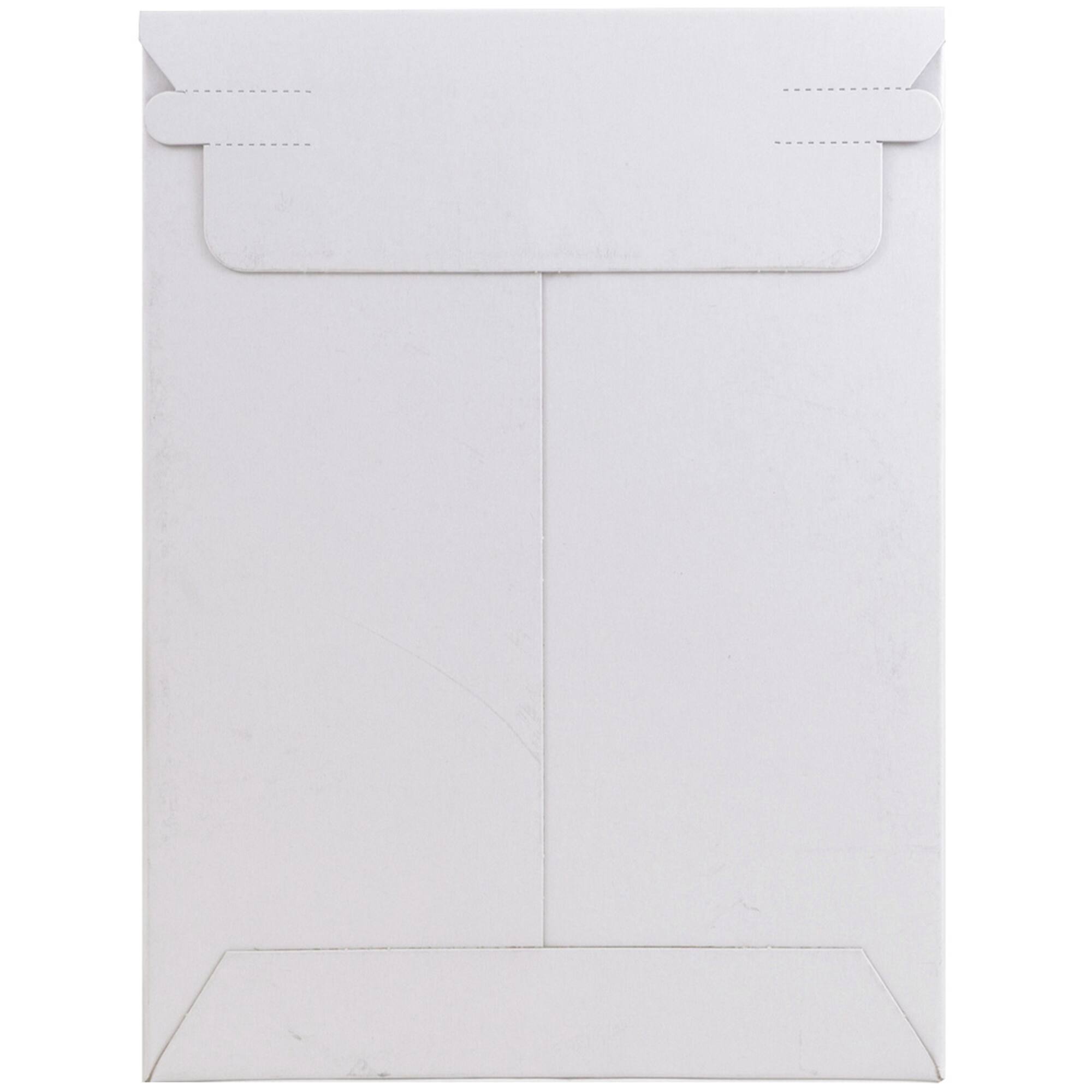 JAM Paper 6" x 8" White Flat Photo Mailer Peel & Seal Closure Envelopes, 6ct.